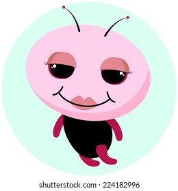 Unusual  Alien Baby Character. Vector Childish Illustration