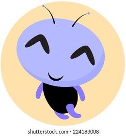 Unusual  Alien Baby Character. Vector Childish Illustration
