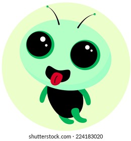 Unusual  Alien Baby Character. Vector Childish Illustration