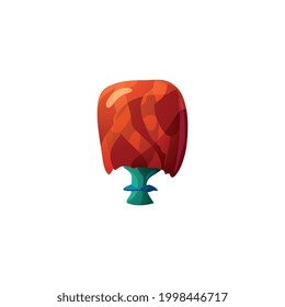 Unusual beautiful fantasy mushroom. Magic psychedelic plant for witch fabulous poison potion. Flat cartoon vector illustration isolated on white.