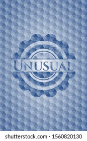 Unusual blue emblem or badge with geometric pattern background. Vector Illustration. Detailed.