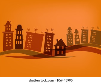 Unusual buildings with trees