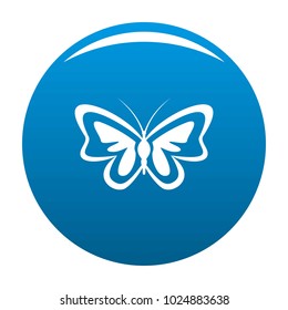 Unusual butterfly icon vector blue circle isolated on white background 