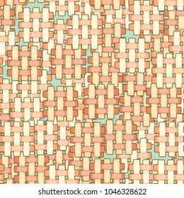 Unusual camouflage made of woven square shapes arranged randomly. Suitable for clothes, things and backgrounds. Fashionable style.