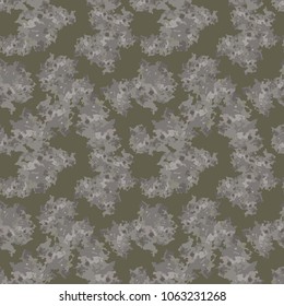 Unusual camouflage, vector pattern. Classic urban style, masking camo repeat print. Grey, khaki and olive green colors camoflage texture. Wallpaper, backdrop, cover etc.