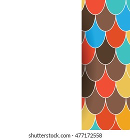 Unusual card template with Moroccan Fish Scales. Perfect for invitation, certificate, prints.