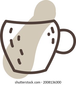 Unusual coffee cup, illustration, vector on a white background.