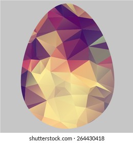 Unusual colored Easter eggs in cubism style. Vector background