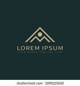 Unusual creative modern stylish connected real estate letter AM MA A M initial based alphabet icon logo.