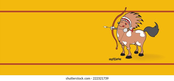 unusual cute looking Sagittarius zodiac sign,vector illustration/funny zodiac signs/Sagittarius