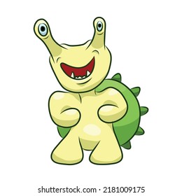 Unusual cute monster. Fictional quirky character.