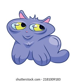 Unusual cute monster. Fictional quirky character.