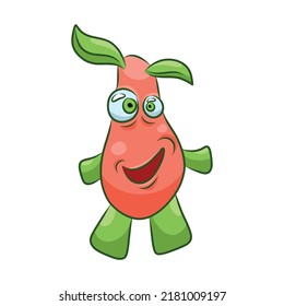 Unusual cute monster. Fictional quirky character.