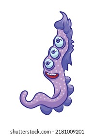 Unusual cute monster. Fictional quirky character.