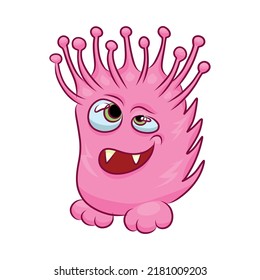 Unusual cute monster. Fictional quirky character.