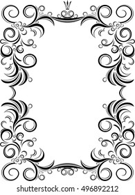 Unusual, decorative lace ornament, vintage frame with empty place for your text. Vector illustration greeting, vintage decor