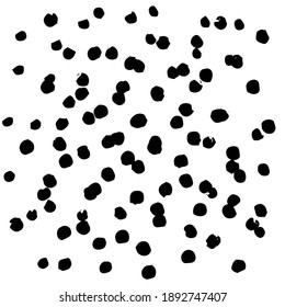 Unusual Dot Pattern. Sketchy hand-drawn graphic print. Black and white dotted background. Hand-painted ornament. Vector points that overlap design elements. Wallpaper, furniture fabric, textiles