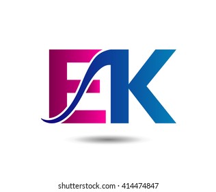 Unusual E and K. Business logo template
