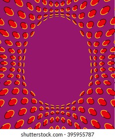 Unusual Easter card. Optical motion illusion along the contour of the egg