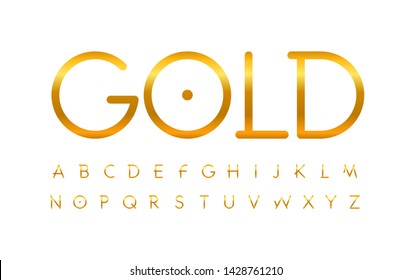 Unusual Elegant Thin Line Golden Letters Stock Vector (Royalty Free ...