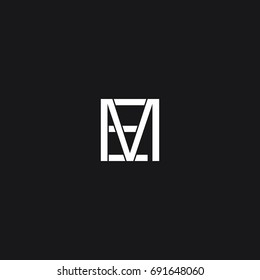 Unusual elegant trendy connected minimal fashion brands black and white color ME EM M E initial based letter icon logo.