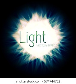 Unusual Explosion. Colorful Light and Fire Effect. Sun and Flash. Futuristic Motion Space. Vector illustration