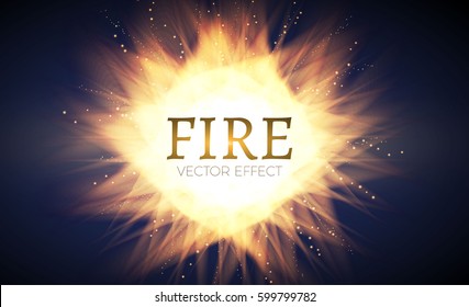 Unusual Explosion. Colorful Light and Fire Effect. Sun and Flash. Futuristic Motion Space. Vector illustration