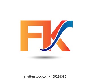 Unusual F and K. Business logo template
