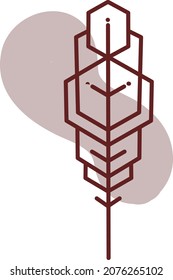 Pluma inusual, ilustración, vector, sobre un fondo blanco.