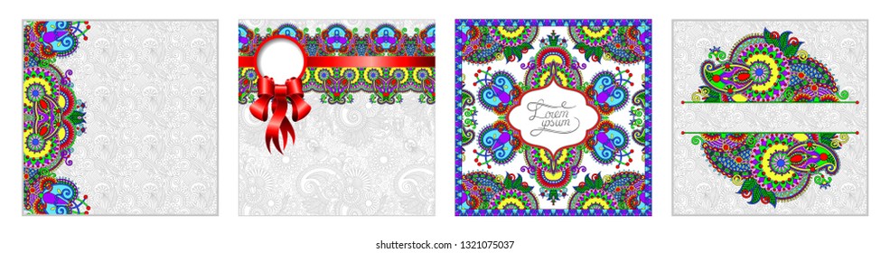 unusual floral ornamental template with place for your text, oriental vintage pattern for invitation party card, brochure design, postcard, packing, book cover, vector illustration
