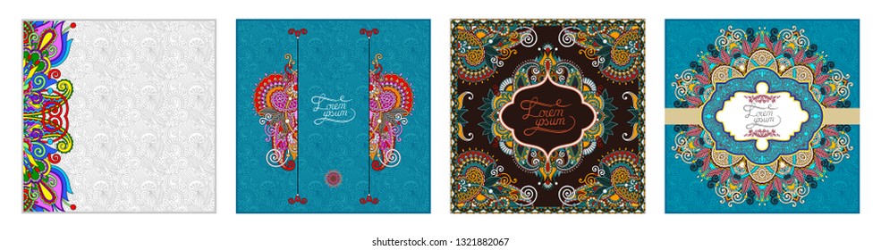 unusual floral ornamental template with place for your text, oriental vintage pattern for invitation party card, brochure design, postcard, packing, book cover, vector illustration