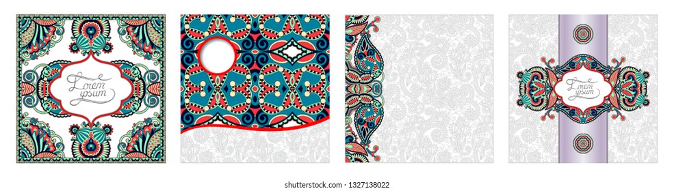 unusual floral ornamental template with place for your text, oriental vintage pattern for invitation party card, brochure design, postcard, packing, book cover, vector illustration