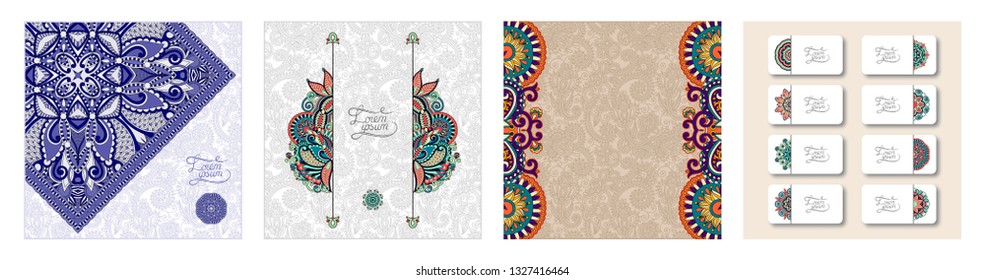 unusual floral ornamental template with place for your text, oriental vintage pattern for invitation party card, brochure design, postcard, packing, book cover, vector illustration