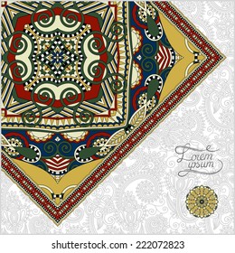 unusual floral ornamental template with place for your text, oriental vintage pattern for invitation party card, brochure design, postcard, packing, book cover, vector illustration