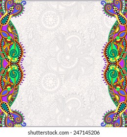 unusual floral ornamental template with place for your text, oriental vintage pattern for invitation party card, brochure design, postcard, packing, book cover, vector illustration