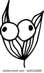Unusual flower plants in vector drawn by hands. For cover design, notebook, packaging, scrapbooking, things, poster, poster, fabric.