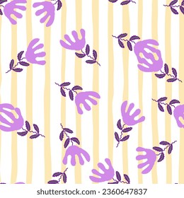 Patrón inusual de flor sin fisuras en un estilo sencillo. Un bonito fondo de flores estilizadas. Para el diseño de tejidos, impresión textil, papel de envoltura, cubierta. Ilustración del vector