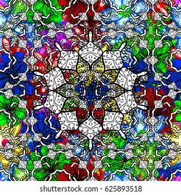 Unusual flower shape oriental line. Yoga logo, background for meditation poster. Anti-stress therapy pattern. Weave design element. Decorative round ornament. Vector outline Mandala on background.