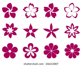 Unusual flowers vector set