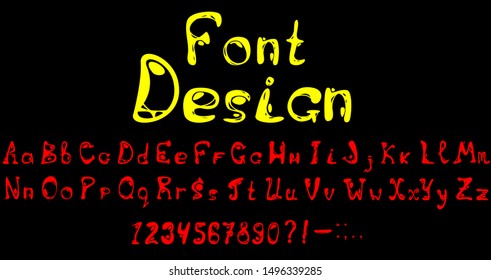 Unusual font with lines similar to spider webbing, rounded and smooth. Brochures, magazines, etc. Vector image.