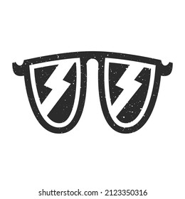 Unusual and funny sunglasses black and white with zippers isolated on white background