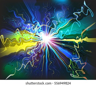 Unusual galaxy glassy waves futuristic virtual technology vector