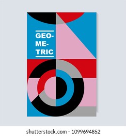 Unusual geometric covers design. Eps 10 vector. Circle, square and triangle shapes.