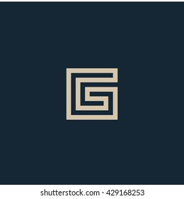 Unusual geometric letter G. Architecture vector logo. Isolated monogram.