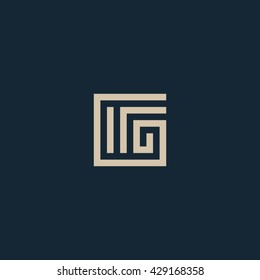 Unusual geometric letter G. Architecture vector logo. Isolated monogram.