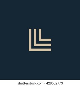 Unusual geometric letter L. Architecture vector logo. Isolated monogram.