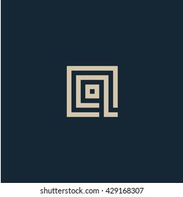 Unusual geometric letter Q. Architecture vector logo. Isolated monogram.