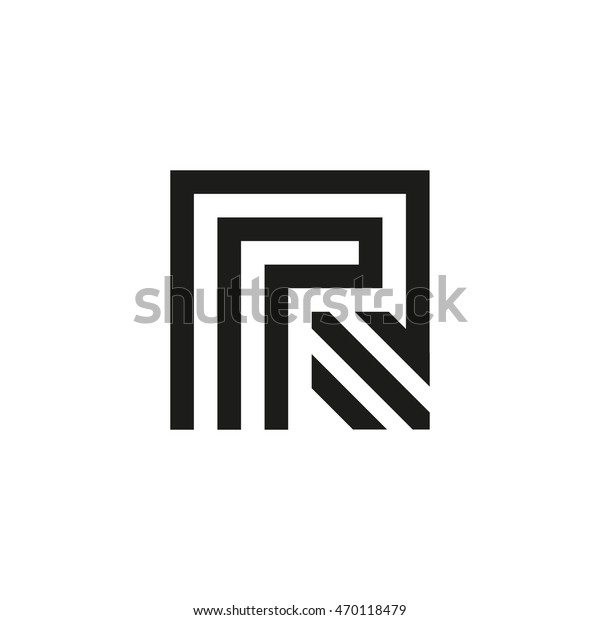 Unusual Geometric Letter R Architecture Vector Stock