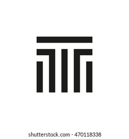 Unusual geometric letter T. Architecture vector logo. Isolated monogram.