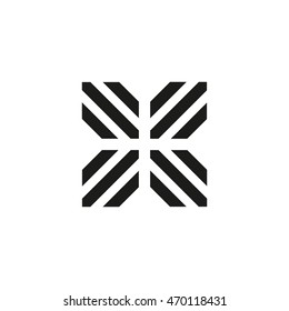 Unusual geometric letter X. Architecture vector logo. Isolated monogram.